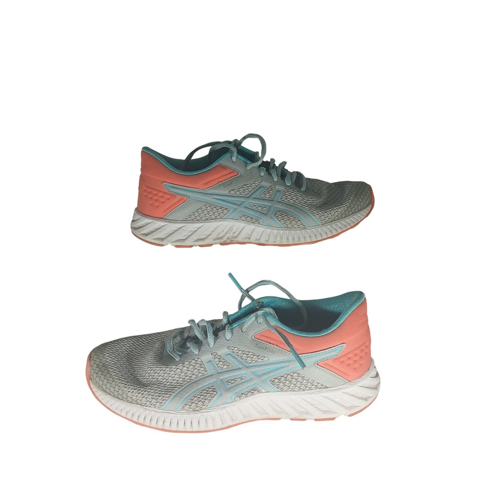ASICS fuzeX Lyte 8.5 Grey Coral Aqua Blue Running Shoes 1022A145 Athleisure